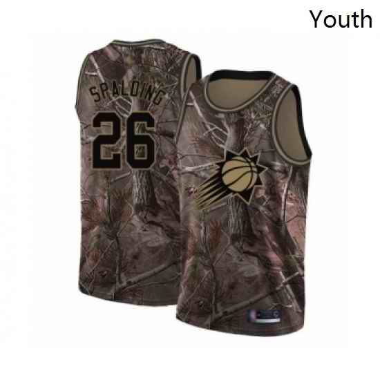 Youth Phoenix Suns 26 Ray Spalding Swingman Camo Realtree Collection Basketball Jersey